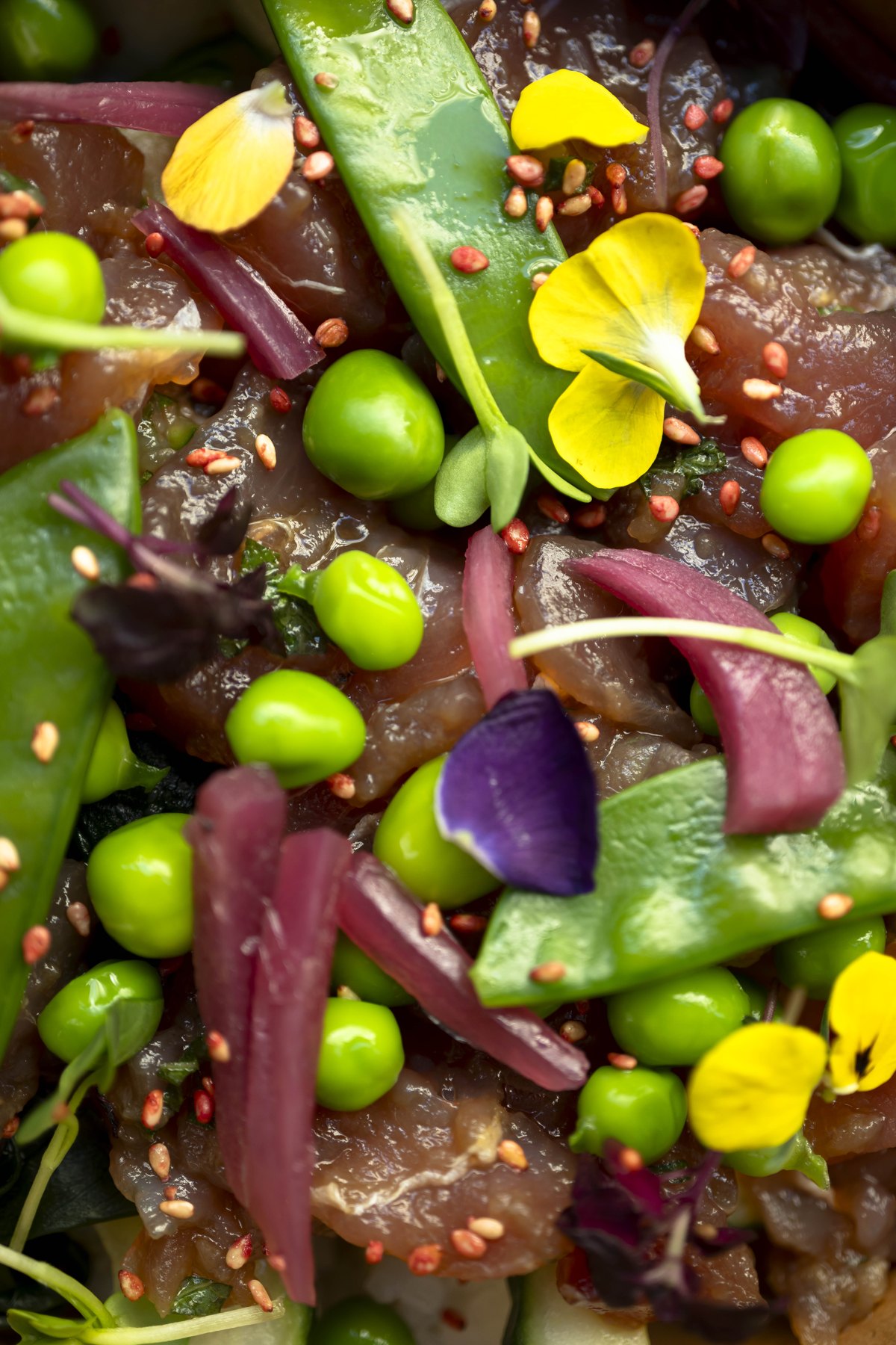 Salade de légumes et algues préparée au café